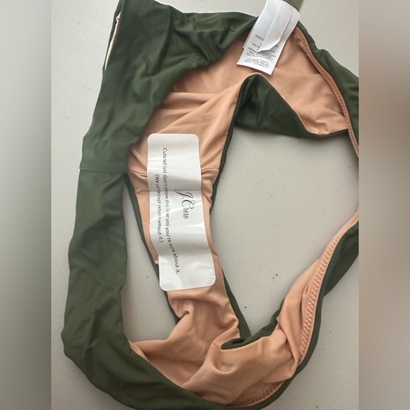 J.Crew Curved Waist Cheeky Bikini Bottoms Olive Green Size Small - Picture 4 of 8